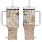 Koala Mum Australia Mother's Day Personalised Tumbler With Handle Beige Aboriginal Art