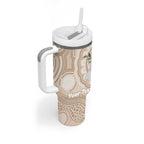 Koala Mum Australia Mother's Day Personalised Tumbler With Handle Beige Aboriginal Art