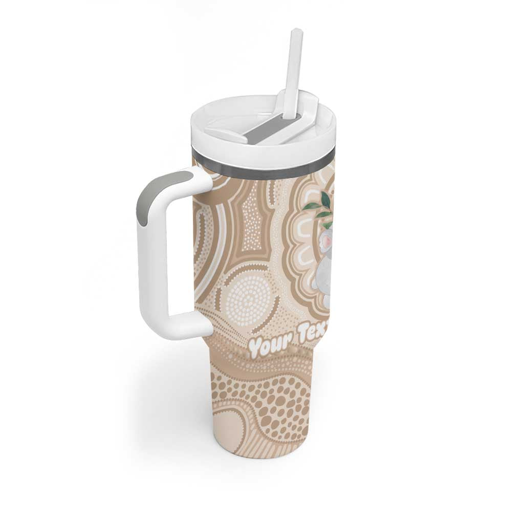 Koala Mum Australia Mother's Day Personalised Tumbler With Handle Beige Aboriginal Art