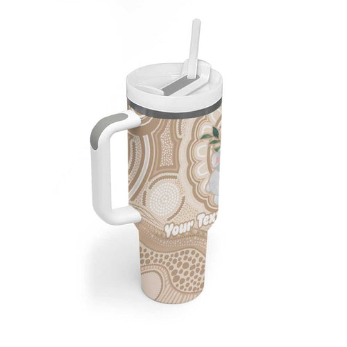 Koala Mum Australia Mother's Day Personalised Tumbler With Handle Beige Aboriginal Art