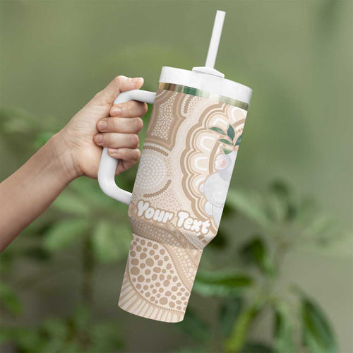 Koala Mum Australia Mother's Day Personalised Tumbler With Handle Beige Aboriginal Art