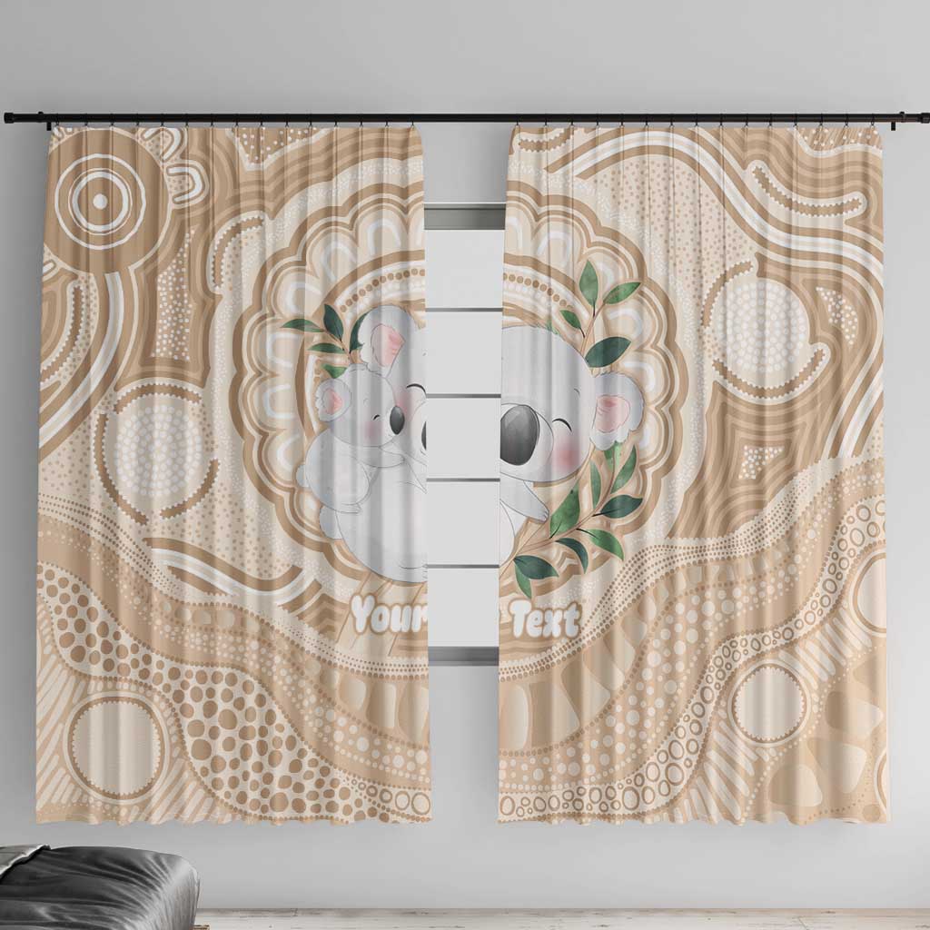 Koala Mum Australia Mother's Day Personalised Window Curtain Beige Aboriginal Art