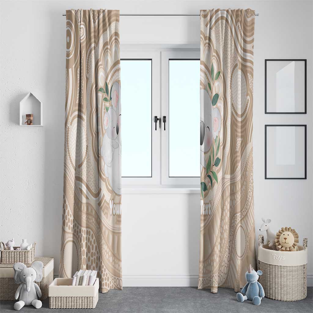 Koala Mum Australia Mother's Day Personalised Window Curtain Beige Aboriginal Art
