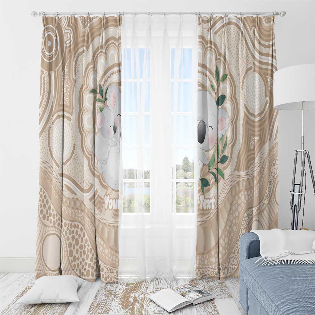 Koala Mum Australia Mother's Day Personalised Window Curtain Beige Aboriginal Art