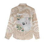 Koala Mum Australia Mother's Day Personalised Women Casual Shirt Beige Aboriginal Art