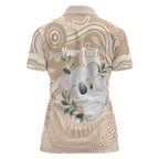Koala Mum Australia Mother's Day Personalised Women Polo Shirt Beige Aboriginal Art