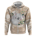 Koala Mum Australia Mother's Day Personalised Zip Hoodie Beige Aboriginal Art
