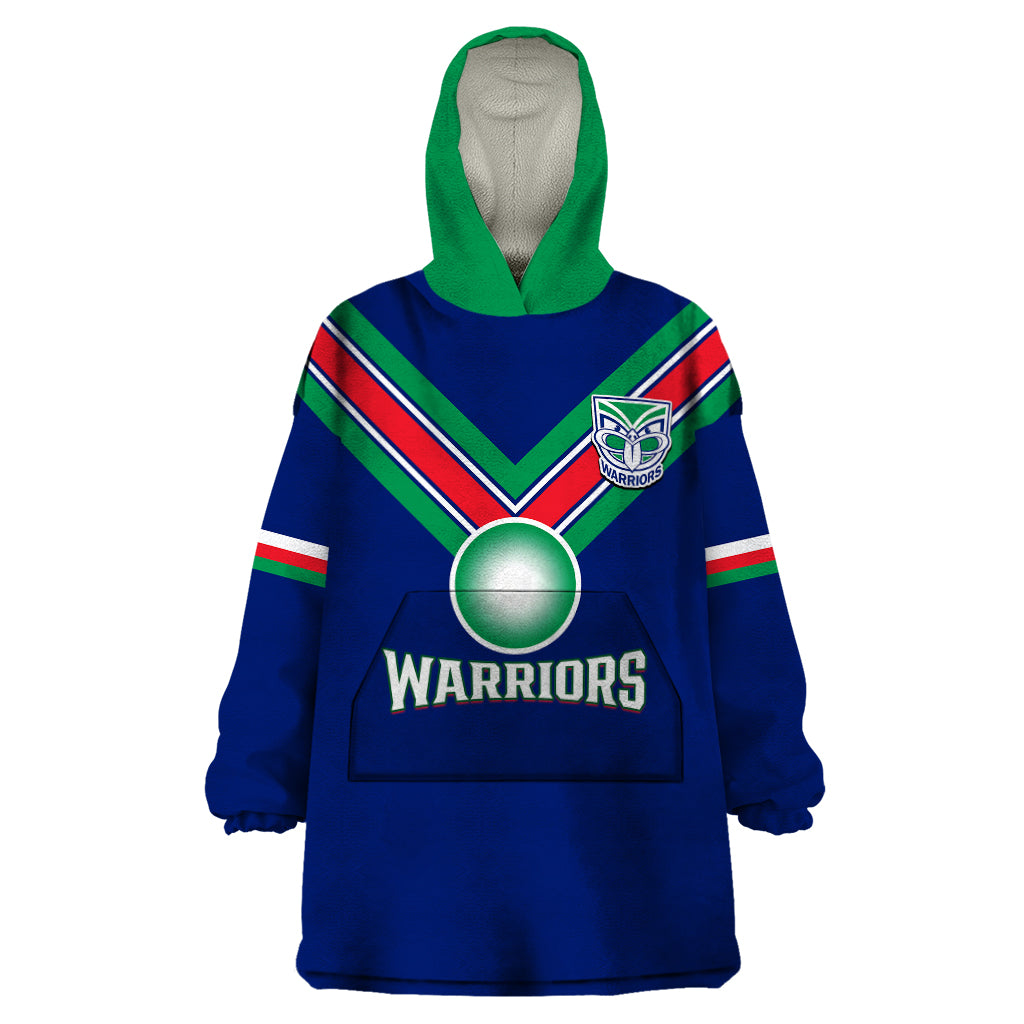 personalised-warriors-rugby-wearable-blanket-hoodie-new-zealand-sporty-blue-style