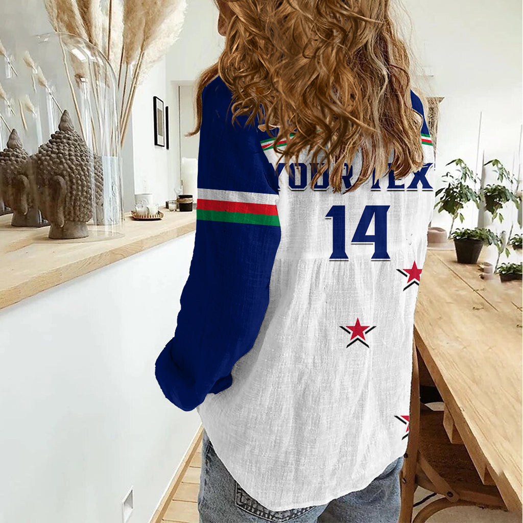 Personalised Warriors Rugby Women Casual Shirt New Zealand Sporty White Style LT14