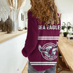 Sea Eagles Rugby 1946 Women Casual Shirt Manly Warringah Maroon Sporty Style LT14