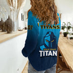 Titans Rugby Women Casual Shirt Gold Coast 2007 Sporty Style LT14