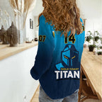 Personalised Titans Rugby Women Casual Shirt Gold Coast 2007 Sporty Style LT14