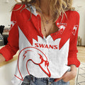 Sydney Swans Football Women Casual Shirt Go Swannies Sporty Style LT14