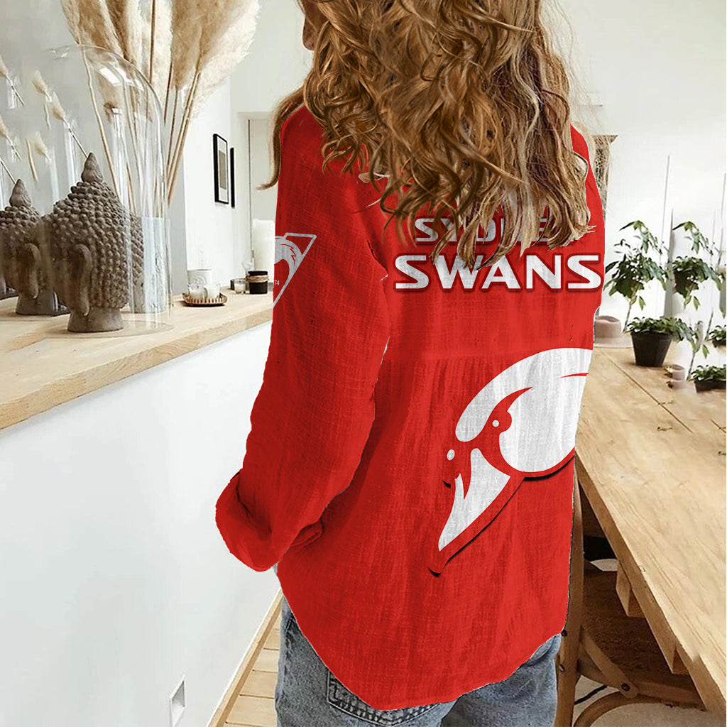 Sydney Swans Football Women Casual Shirt Go Swannies Sporty Style LT14