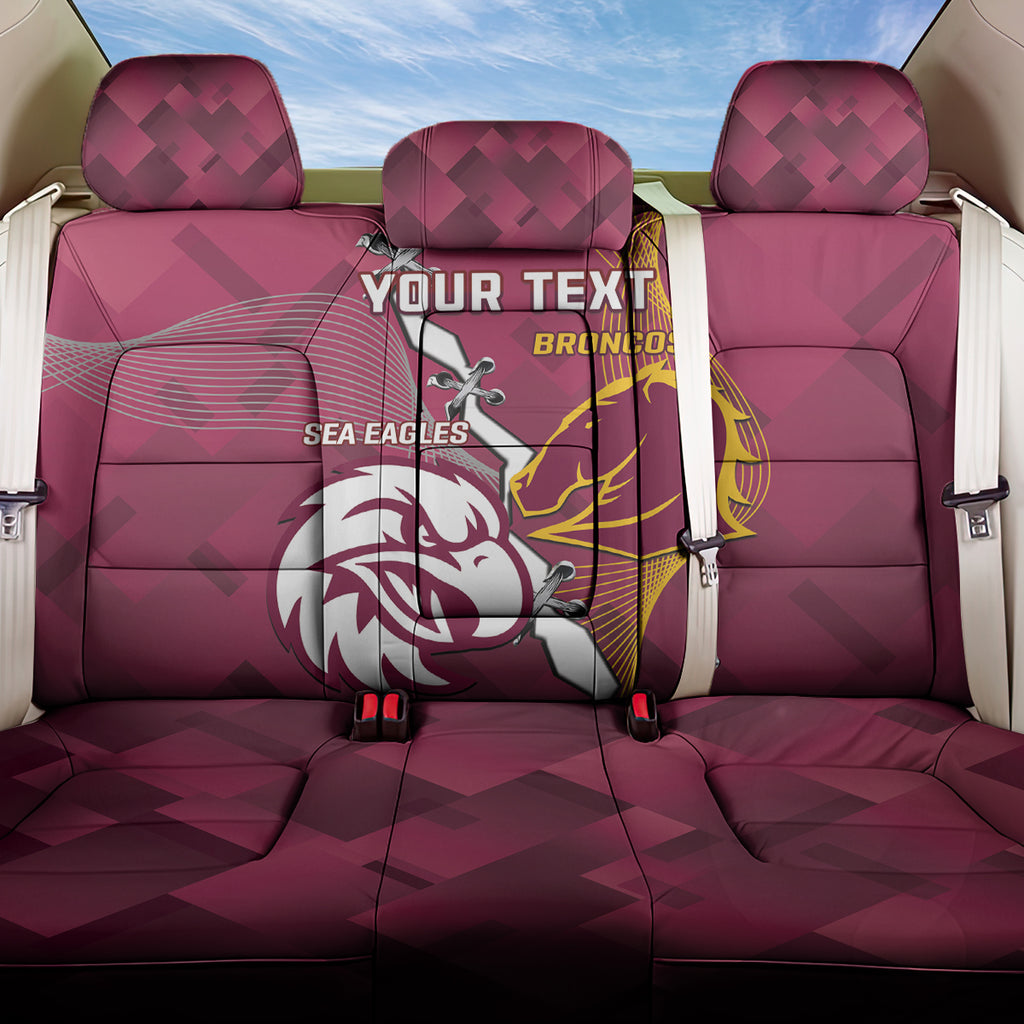 Personalised Broncos And Eagles Rugby Back Car Seat Cover Sporty Version