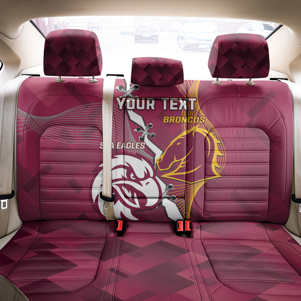 Personalised Broncos And Eagles Rugby Back Car Seat Cover Sporty Version