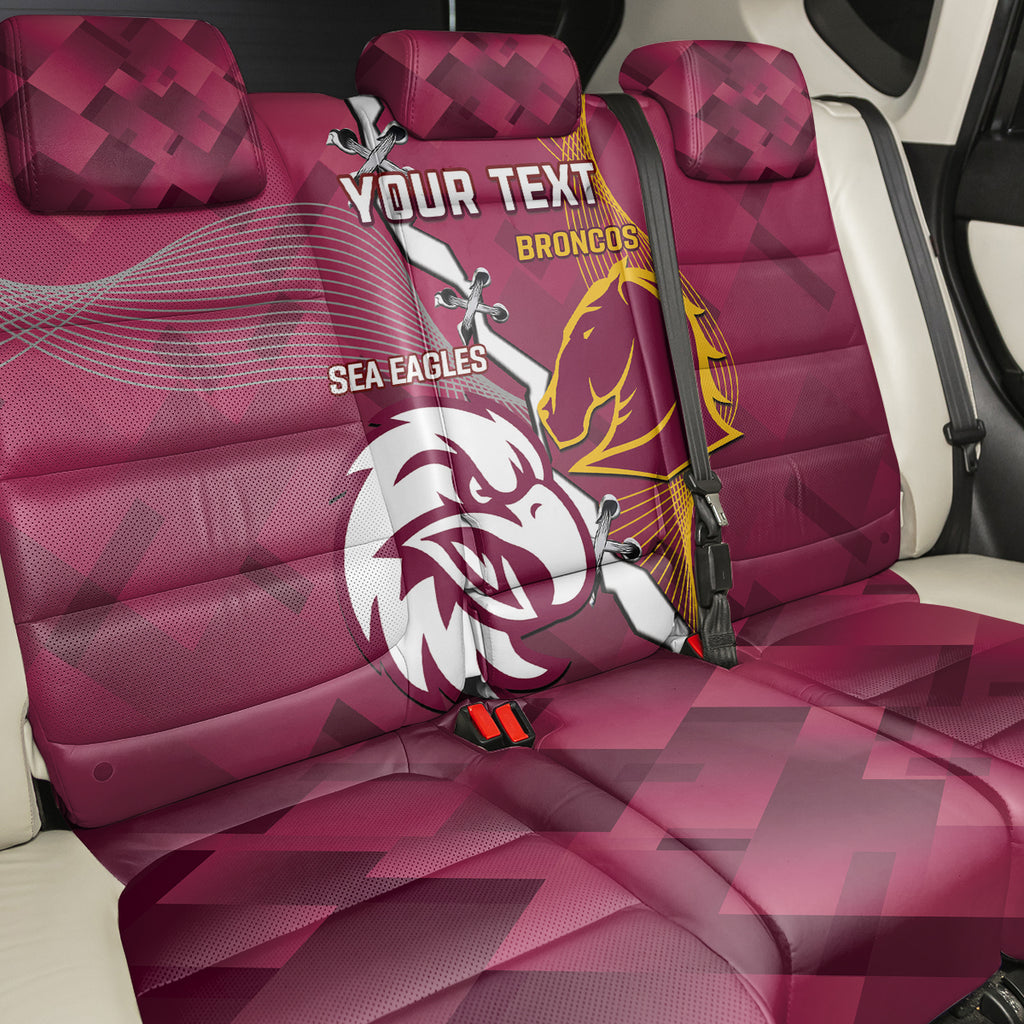 Personalised Broncos And Eagles Rugby Back Car Seat Cover Sporty Version