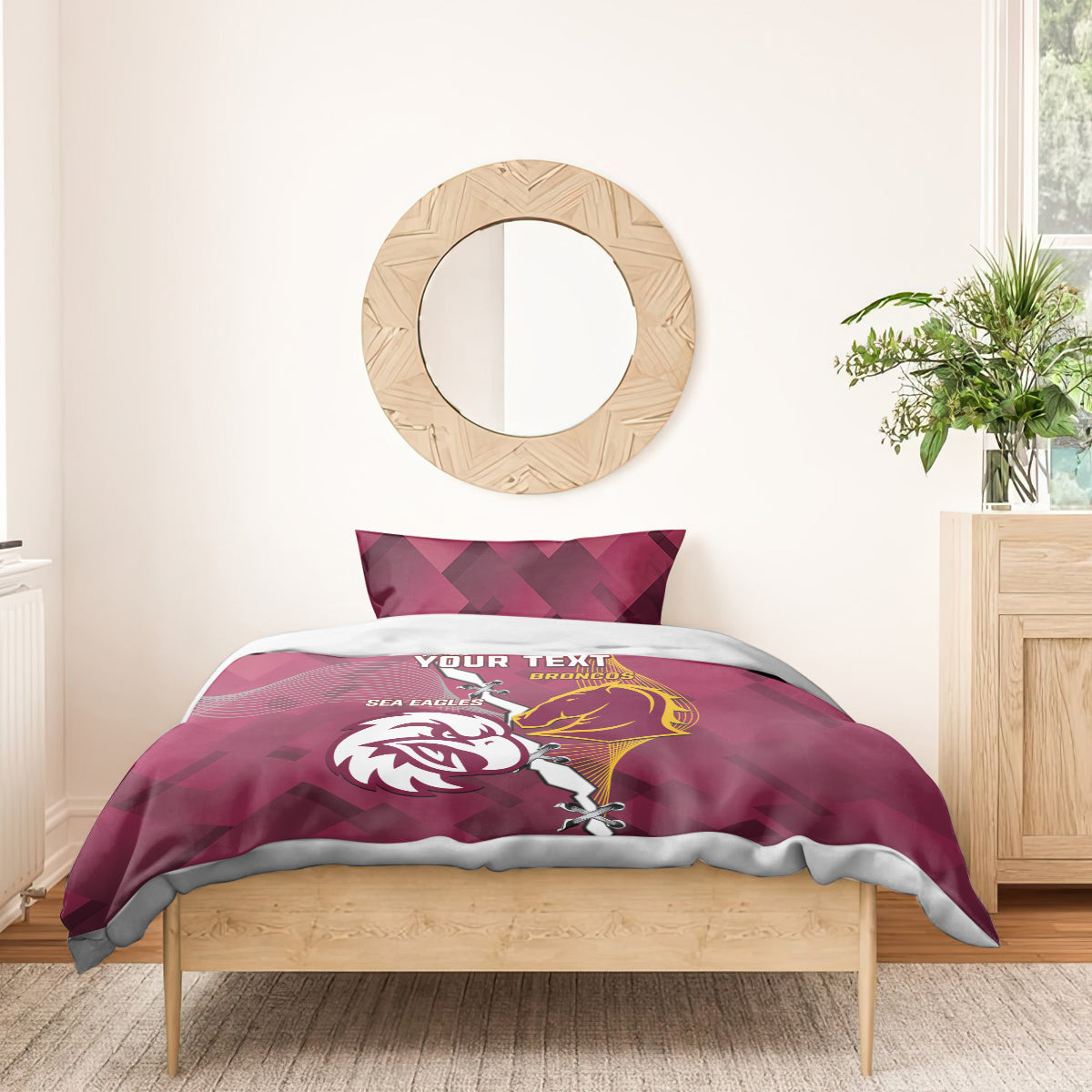 Personalised Broncos And Eagles Rugby Bedding Set Sporty Version