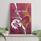 Personalised Broncos And Eagles Rugby Canvas Wall Art Sporty Version