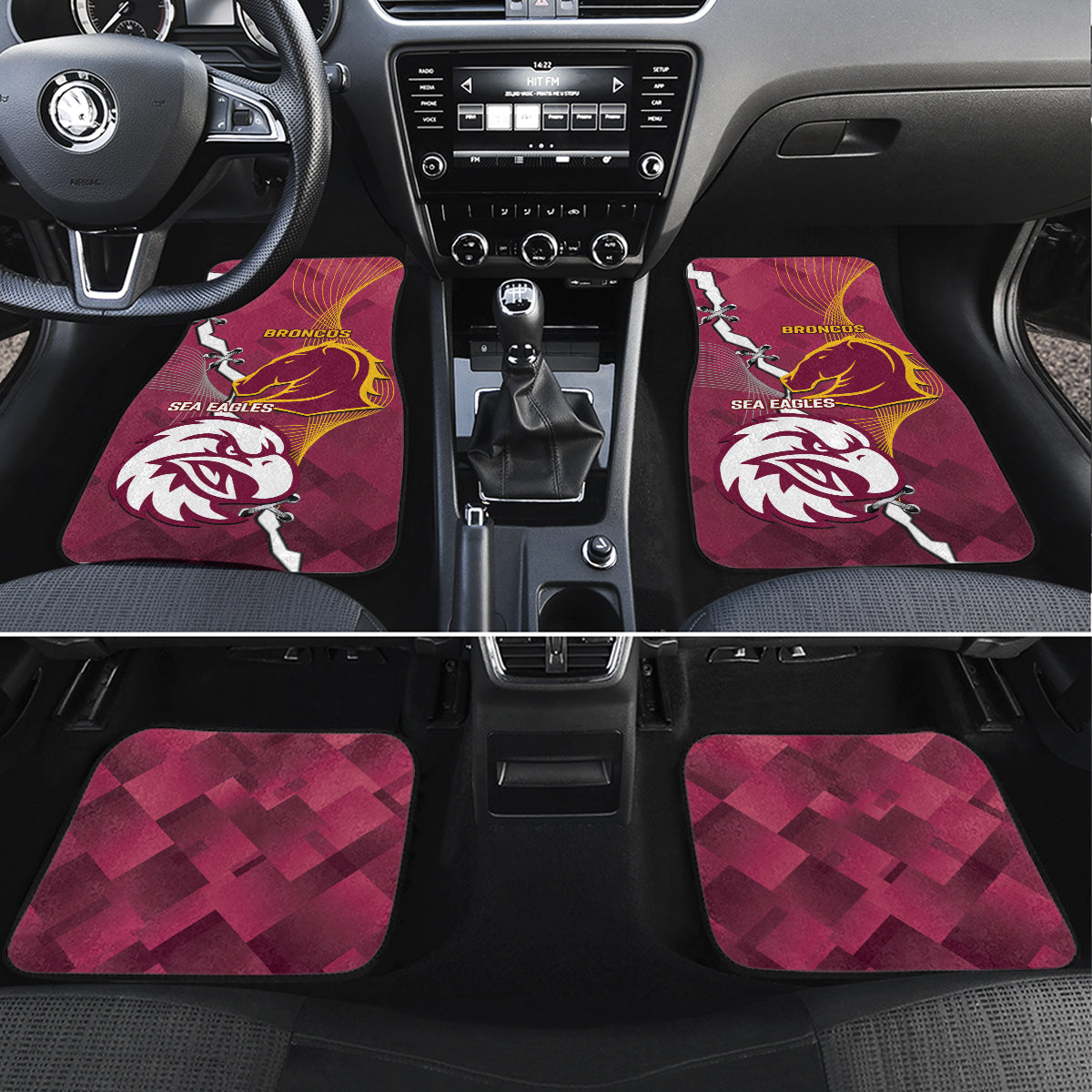 Personalised Broncos And Eagles Rugby Car Mats Sporty Version