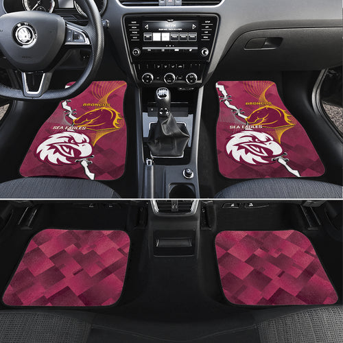 Personalised Broncos And Eagles Rugby Car Mats Sporty Version
