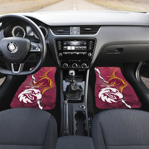 Personalised Broncos And Eagles Rugby Car Mats Sporty Version