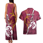 Personalised Broncos And Eagles Rugby Couples Matching Tank Maxi Dress and Hawaiian Shirt Sporty Version