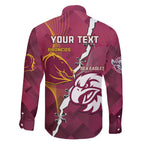 Personalised Broncos And Eagles Rugby Family Matching Off Shoulder Short Dress and Hawaiian Shirt Sporty Version