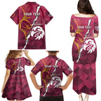 Personalised Broncos And Eagles Rugby Family Matching Puletasi and Hawaiian Shirt Sporty Version