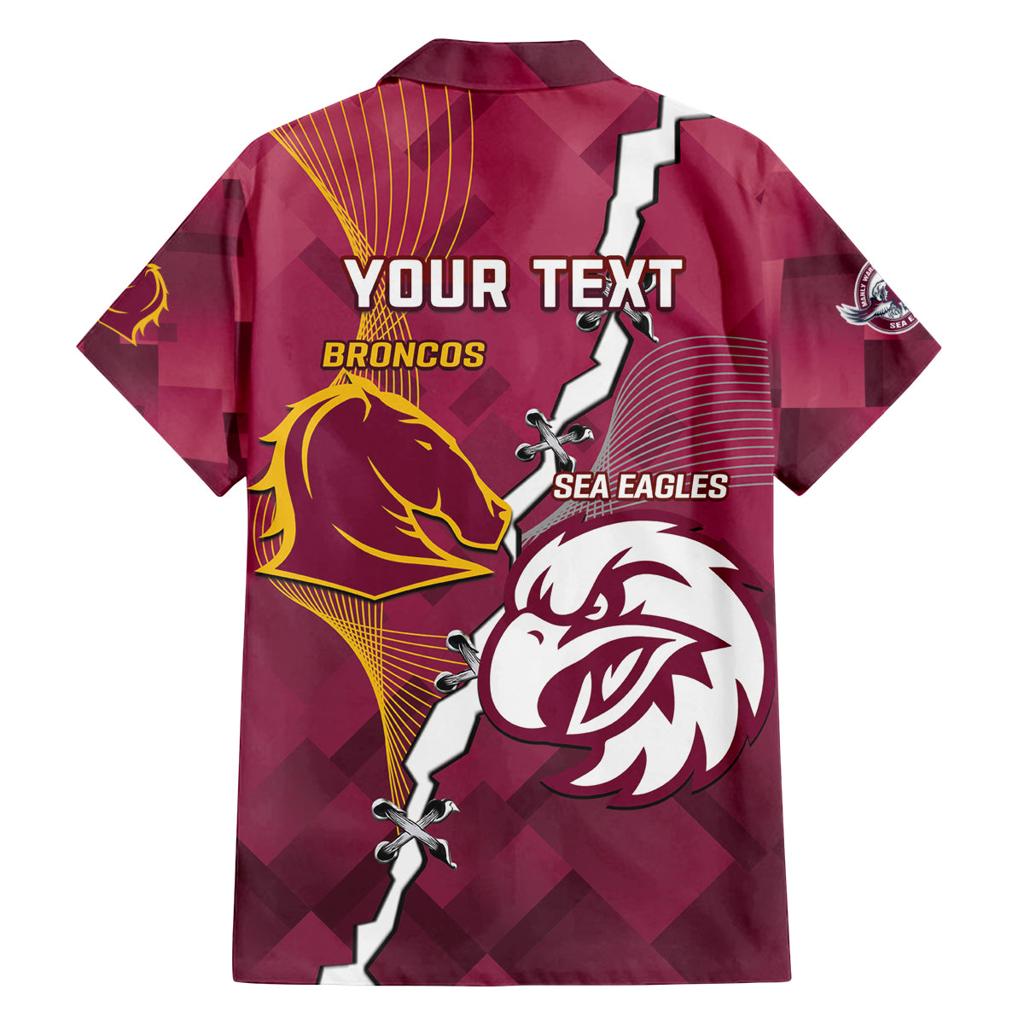 Personalised Broncos And Eagles Rugby Family Matching Puletasi and Hawaiian Shirt Sporty Version