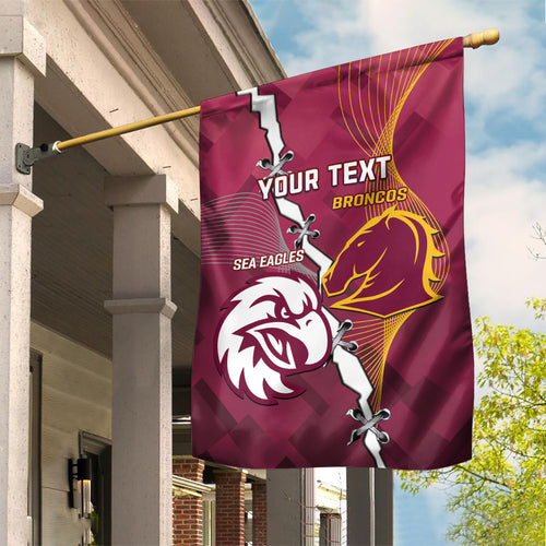 Personalised Broncos And Eagles Rugby Garden Flag Sporty Version