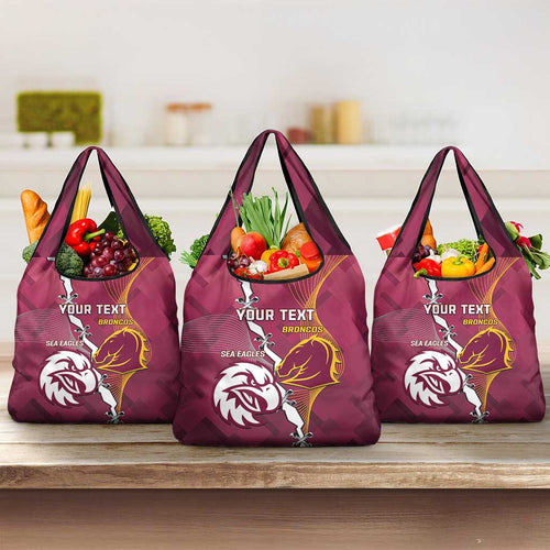 Personalised Broncos And Eagles Rugby Grocery Bag Sporty Version