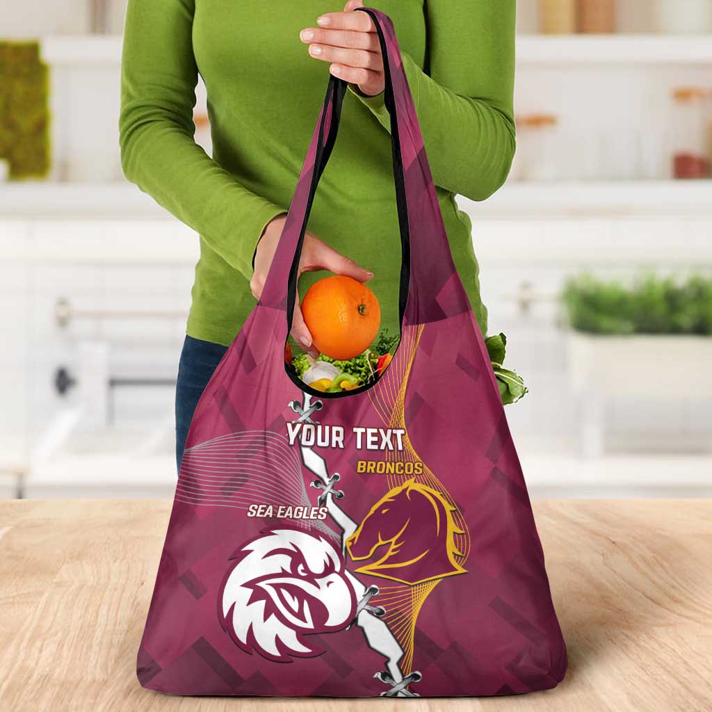Personalised Broncos And Eagles Rugby Grocery Bag Sporty Version