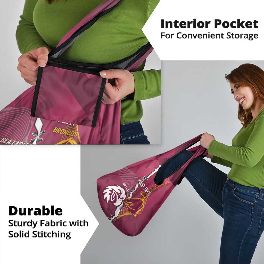 Personalised Broncos And Eagles Rugby Grocery Bag Sporty Version
