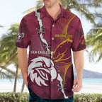 Personalised Broncos And Eagles Rugby Hawaiian Shirt Sporty Version