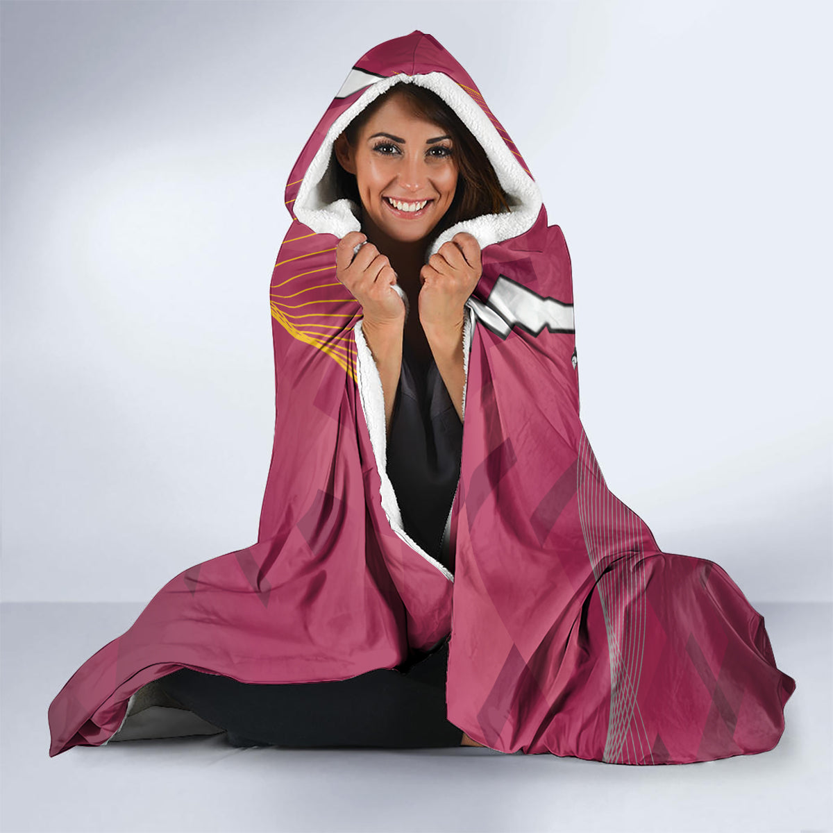 Personalised Broncos And Eagles Rugby Hooded Blanket Sporty Version