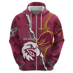 Personalised Broncos And Eagles Rugby Hoodie Sporty Version