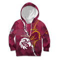 Personalised Broncos And Eagles Rugby Kid Hoodie Sporty Version