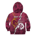 Personalised Broncos And Eagles Rugby Kid Hoodie Sporty Version