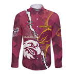 Personalised Broncos And Eagles Rugby Long Sleeve Button Shirt Sporty Version