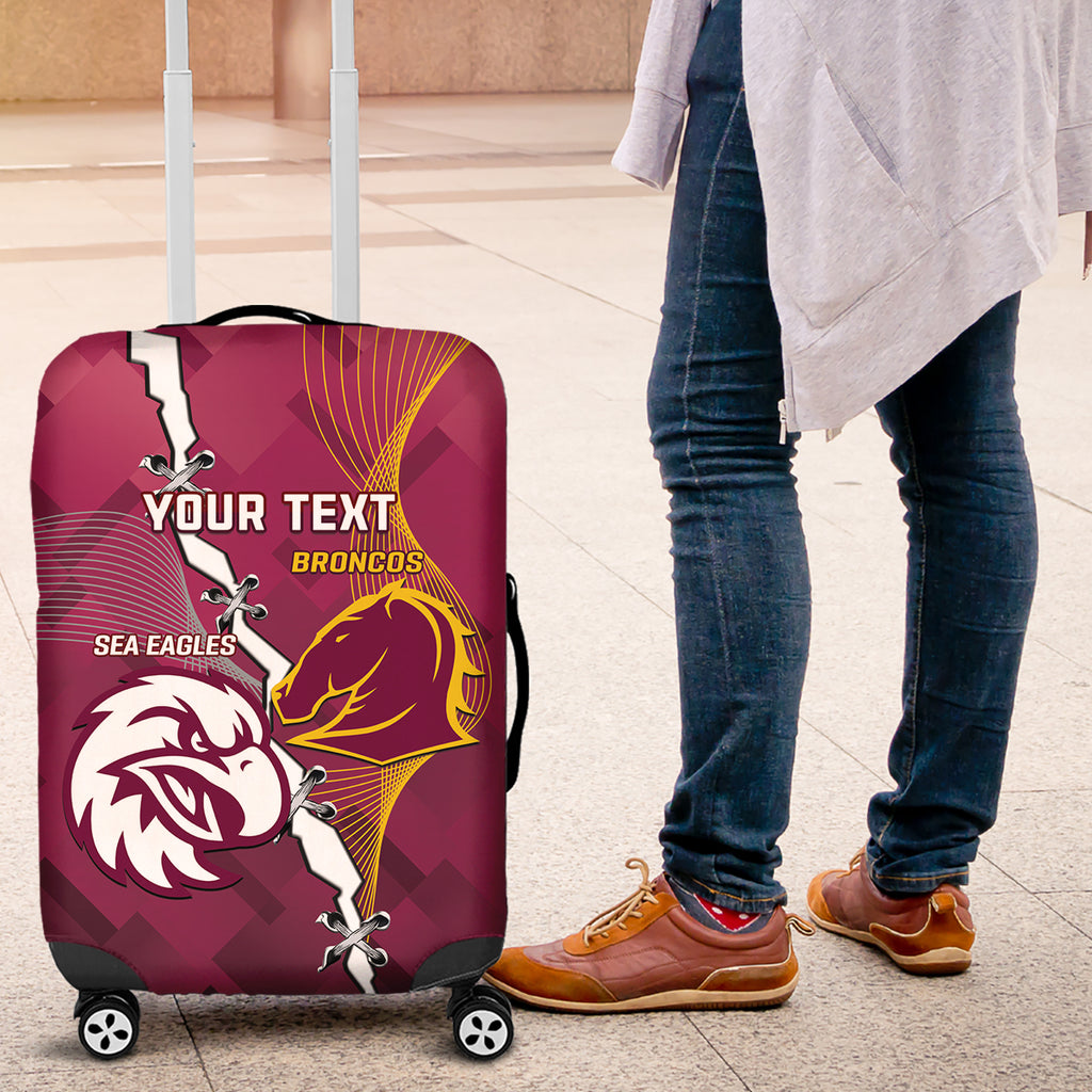 Personalised Broncos And Eagles Rugby Luggage Cover Sporty Version