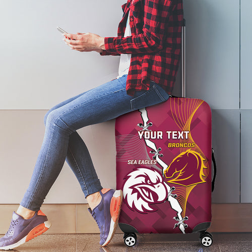 Personalised Broncos And Eagles Rugby Luggage Cover Sporty Version