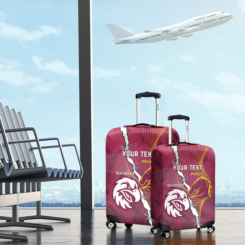 Personalised Broncos And Eagles Rugby Luggage Cover Sporty Version