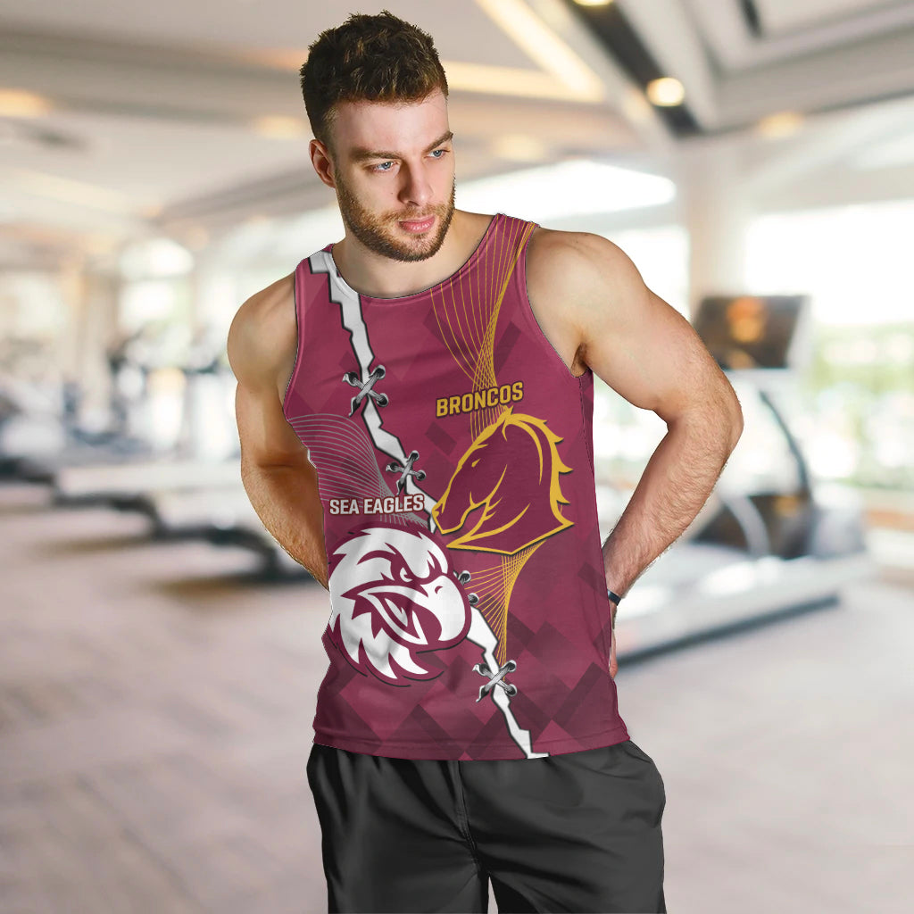 Personalised Broncos And Eagles Rugby Men Tank Top Sporty Version