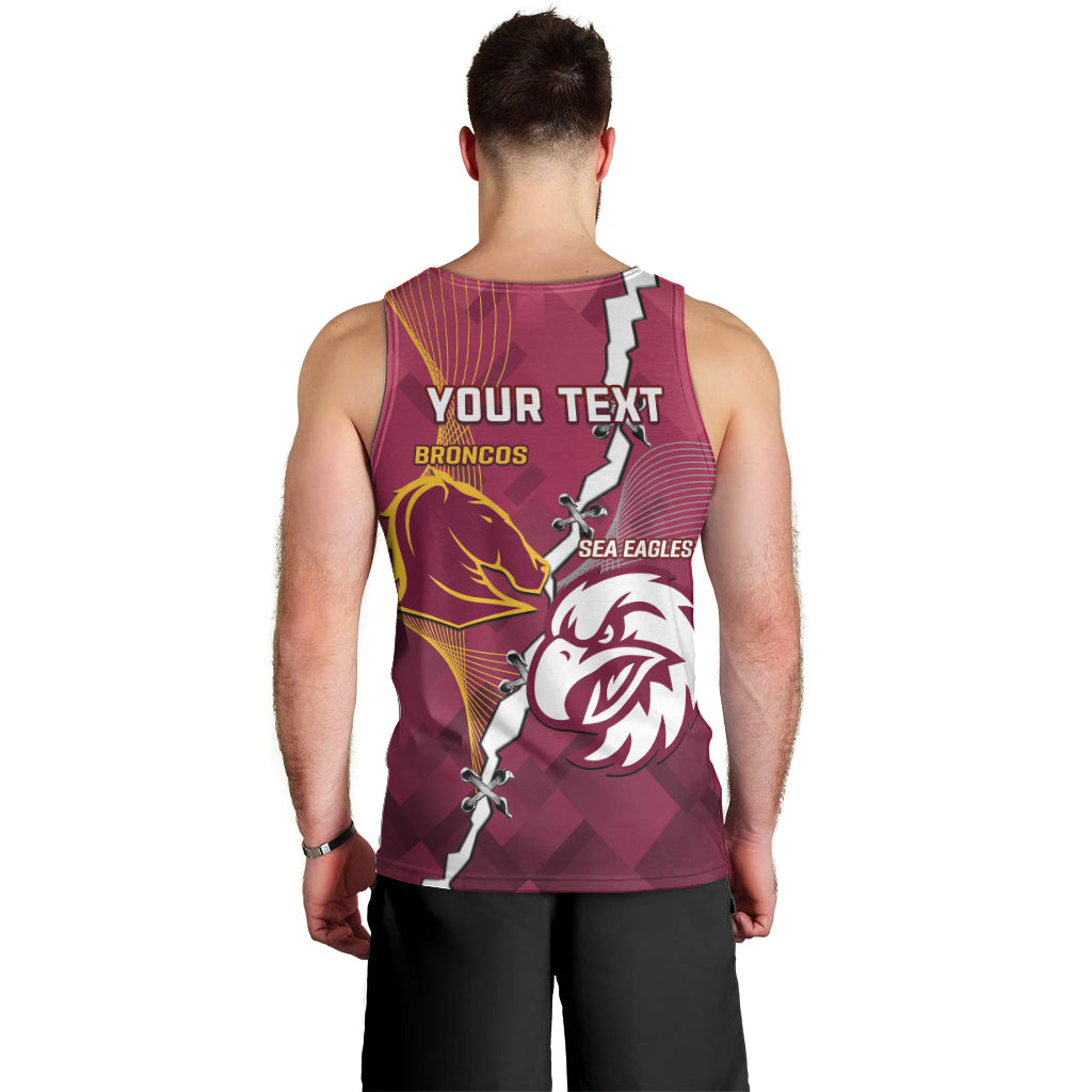 Personalised Broncos And Eagles Rugby Men Tank Top Sporty Version