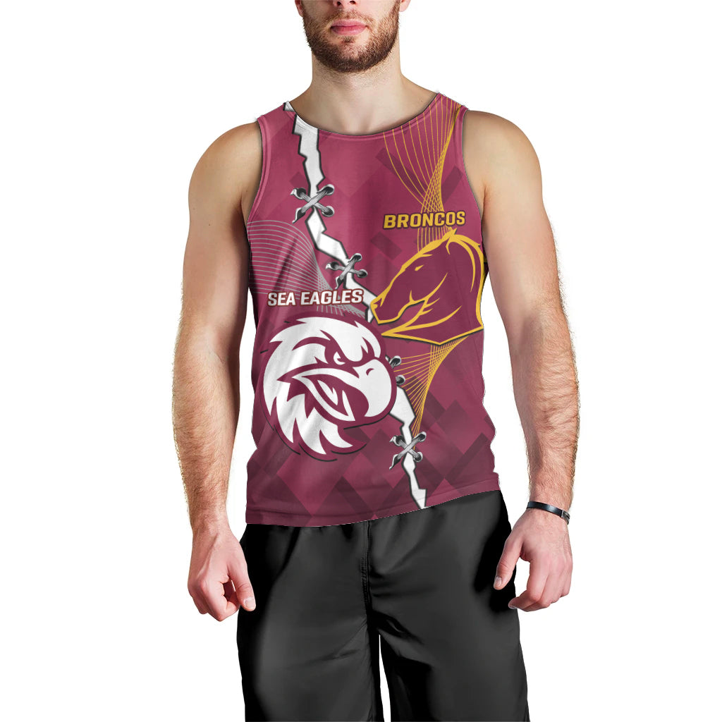Personalised Broncos And Eagles Rugby Men Tank Top Sporty Version