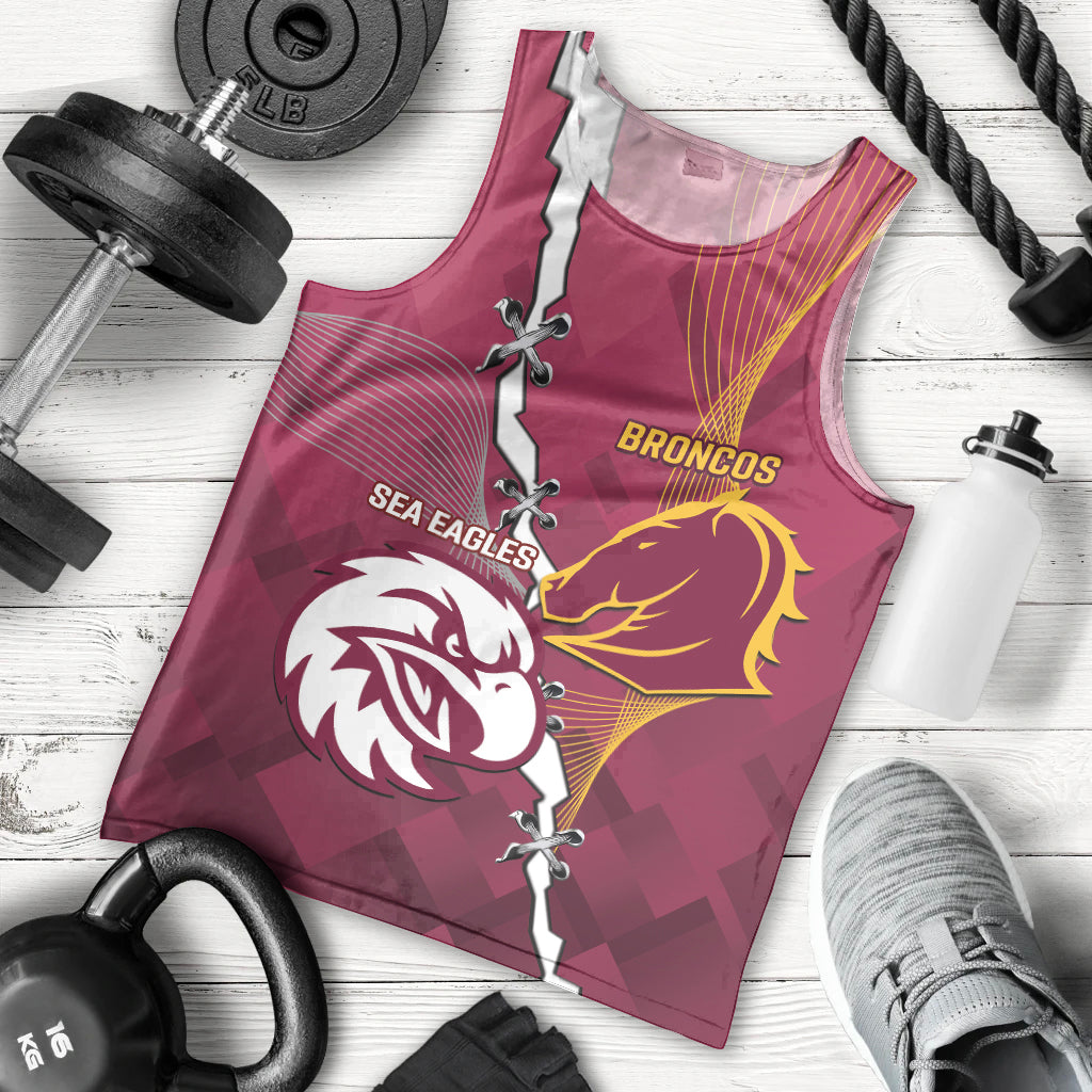 Personalised Broncos And Eagles Rugby Men Tank Top Sporty Version