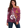 Personalised Broncos And Eagles Rugby Off Shoulder Sweater Sporty Version