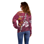 Personalised Broncos And Eagles Rugby Off Shoulder Sweater Sporty Version