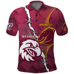 Personalised Broncos And Eagles Rugby Polo Shirt Sporty Version
